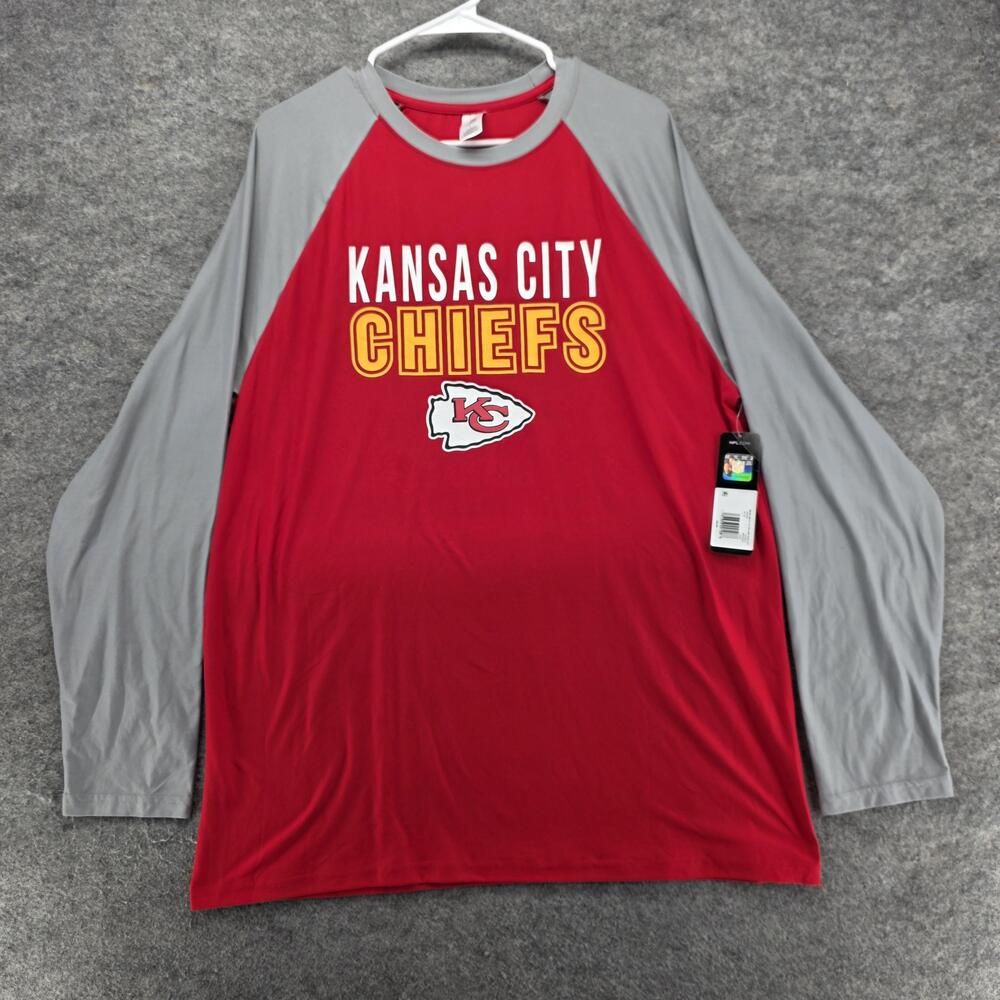 NFL Team Apparel Pajama Top Mens L Red Kansas City Chiefs Graphic Sleepwear